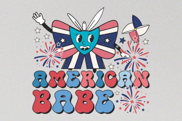 American Babe Retro 4th of July Graphics & T-Shirt Designs