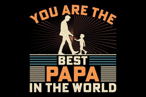 Best Papa Retro Father’s Day Graphics & T-Shirt Designs