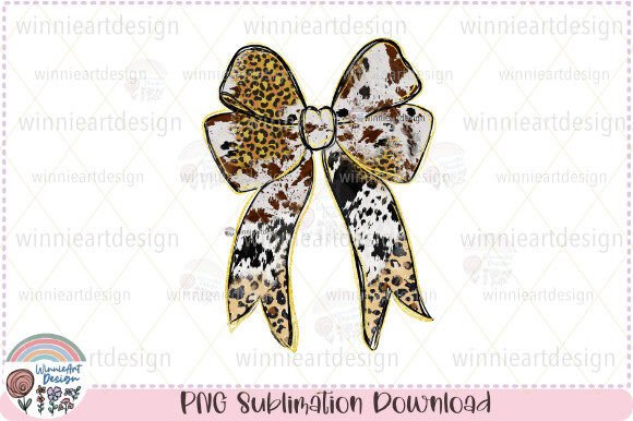Coquette Cow Print Bow Graphics for T-Shirt Designs