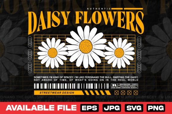 Daisy Flower Urban T Shirt Design