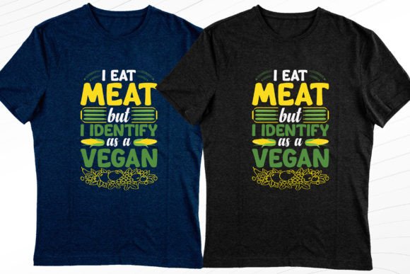 Identify As a Vegan Modern Tee Design: Graphics & T-Shirt Designs