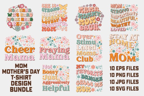 Mom Mother’s Day Graphics & T-Shirt Designs Bundle