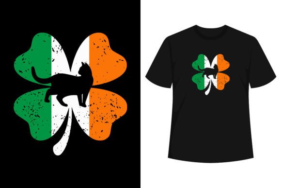 St Patrick’s Day Cat Lover Ireland Flag Graphics