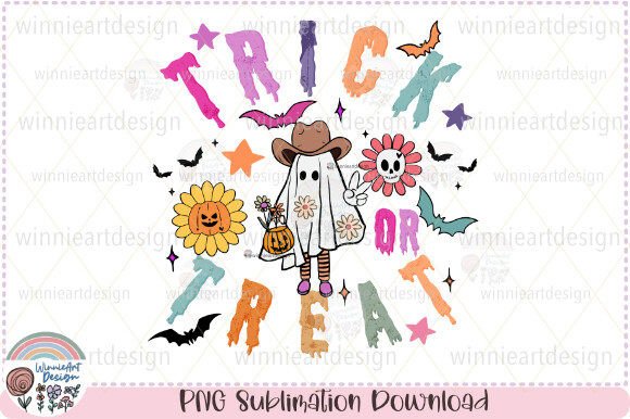 Trick or Treat Spooky Howdy Cowgirl PNG: Graphics for T-Shirt Designs