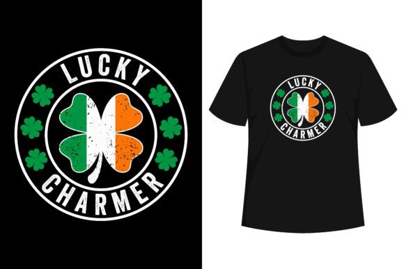 Vintage LUCKY CHARMER Shamrock Graphics for T-Shirt Designs