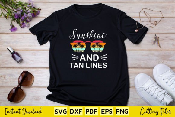 Vintage Sunshine and Tan Lines Graphics & T-Shirt Designs